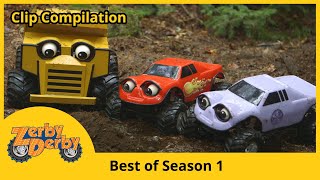 Zerby Derby 🚗 BEST OF SEASON 1 Part 1 🚚 Clip Compilation  Kids Car [upl. by Dubois]