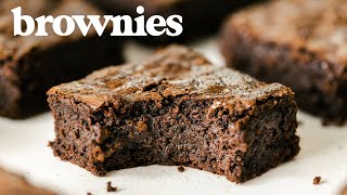 The Perfect BROWNIE  How to Make FUDGY CracklyTop Brownies [upl. by Dlared]