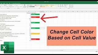 Change Cell Color based on Dropdown Selection  Excel Tutorial [upl. by Atinrahc]