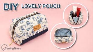 DIY LOVELY POUCH BAG TUTORIAL  Makeup Bag Design Idea amp Sewing Pattern sewingtimes [upl. by Sine]