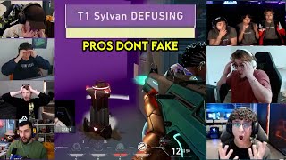 Valorant ProsStreamers Reacts To T1 Sylvan Sticking Defuse CLUTCH Against G2 In VCT [upl. by Drawyeh737]