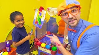 Blippi at the Play Place  Learn About Professions for Children [upl. by Ahsinelg632]