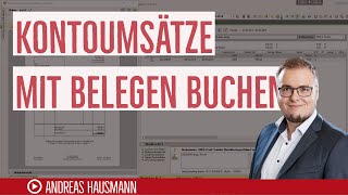 DATEV Unternehmen online Kontoumsätze mit Belegen buchen [upl. by Beckie]