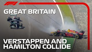 Verstappen amp Hamilton Collide At Silverstone  2021 British Grand Prix [upl. by Luella]