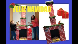 COMO hacer CHIMENEA de CARTON para NAVIDAD FIREPLACE🔥 [upl. by Eniamaj458]