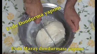 Evde dondurma nasıl yapılır  Evde Maraş dondurması yapımı [upl. by Suedama95]