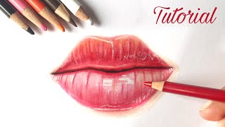 How To Draw Lips  Colored Pencil Tutorial [upl. by Reade430]