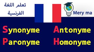 Synonyme Antonyme Paronyme et Homonyme [upl. by Anahsahs]