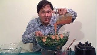 Delicious NO FAT Raw Vegan Salad amp Dressing Recipe using only 3 ingredients [upl. by Novick]