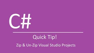 How to Zip amp Unzip Visual Studio projects [upl. by Llenyt242]