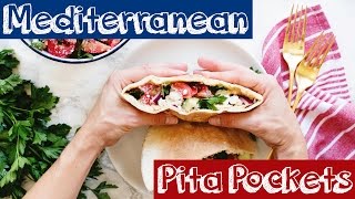 Healthy 10Minute Mediterranean Pita Pockets [upl. by Kaile]