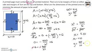 Differential Calculus  Applications of Maxima and Minima Part 2 [upl. by Dugas]