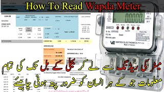 How To Read WAPDA Meter Reading  LESCO Bill Explained  All Information Meter To Electricity Bill [upl. by Thilda40]