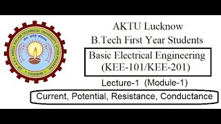 Module1 I Lecture1 I Basic Electrical Engineering I Basic Definitions Part1 [upl. by Adiaz]