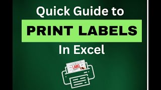 Quick Guide To Printing Labels From Excel  Step By Step Tutorial [upl. by Kelwunn]