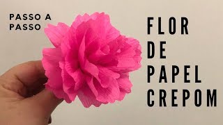 Flor de papel crepom FÁCIL [upl. by Halilahk]