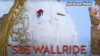 SampS Wallride at Jackson Hole 85 Foot Cliff Front Flip Drone Powder Skiing with Owen Leeper [upl. by Lehcim339]