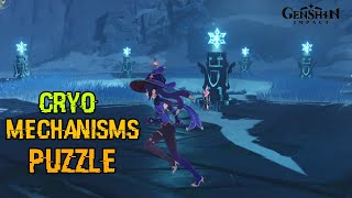 5 Cryo mechanisms puzzle amp how to break ice rocks in dragonspine  Genshin Impact [upl. by Yllaw]