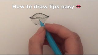 How to draw lips easy step by step 👄 [upl. by Hennessey10]