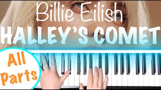 How to play HALLEYS COMET  Billie Eilish Piano Tutorial [upl. by Gnes148]