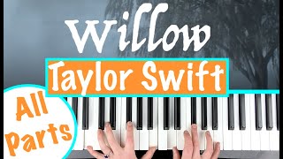 How to play WILLOW  Taylor Swift Piano Chords Accompaniment Tutorial [upl. by Mauri]