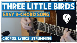 quotThree Little Birdsquot Easy 3Chord Song  A D E Chords  Perfect For Beginners  Bob Marley [upl. by Saqaw]