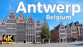 Antwerp Belgium Walking Tour 4k Ultra HD 60fps – With Captions [upl. by Nosa]