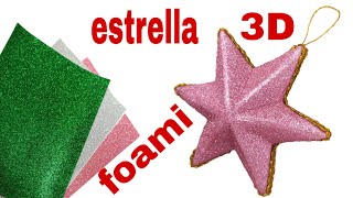 Cómo hacer Estrellas Navideñas de Foami fácil y rápido ⭐ [upl. by Elletnohs]