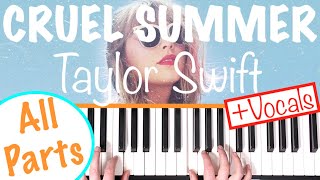 How to play CRUEL SUMMER  Taylor Swift Piano Chords Tutorial [upl. by Terzas]