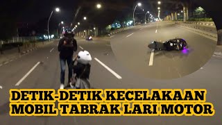 DIDUGA MABUK‼️  PENGENDARA MOBIL TABRAK LARI PEMOTOR [upl. by Adnarim]