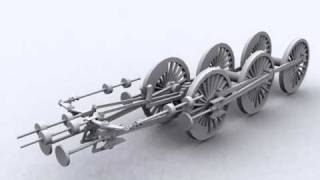 GWR 4 Cylinder Walschaerts Valve Gear Animation [upl. by Akemej]