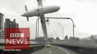 TransAsia Moment plane crashes in Taipei [upl. by Karia]