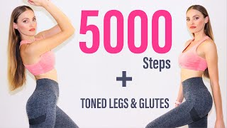 5000 Steps  Toned Legs Glutes  Aerobic Step Challenge  Low Impact Walking Workout [upl. by Lishe]