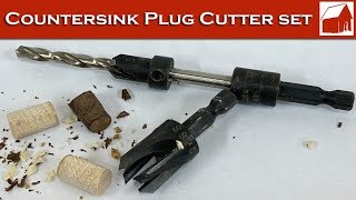 How to Use a Countersink Drill Bit amp Plug Cutter Set  Basic Woodworking [upl. by Sidwel]