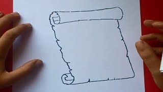 Como dibujar un pergamino paso a paso 2  How to draw a scroll 2 [upl. by Neelav]