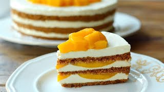 CREAMY MANGO GRAHAM  No HandMixer No Gelatin No Bake [upl. by Eirlav596]