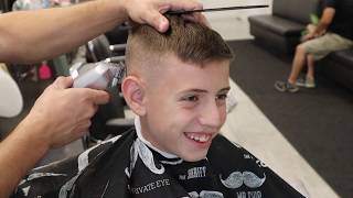 Step by Step Tutorial Boys haircut how to fade zero on the sides to combover on top [upl. by Glogau956]