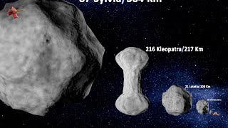 Asteroids Size Comparison Exploring Asteroids [upl. by Essirehs257]