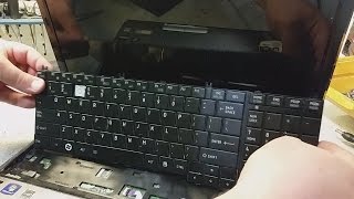 Toshiba Satellite L755D Laptop Keyboard Removal and Replacement [upl. by Enelyaj]