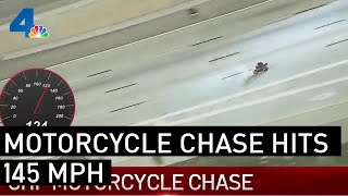 HighSpeed Motorcycle Chase Tops 140 mph on SoCal Freeways  NBCLA [upl. by Ynned954]