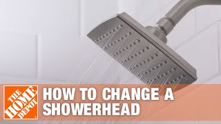 How to Replace a Showerhead – Installing a Showerhead  The Home Depot [upl. by Aihsyn]