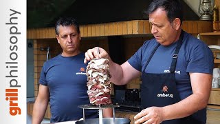 Gyros homemade recipe  Mutton on charcoal grill  Grill philosophy [upl. by Anaet]