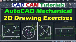 AutoCAD Mechanical 2D Drawing Exercises for Beginners  1 [upl. by Craw]