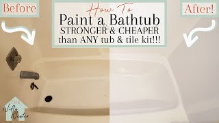 How To Paint A Bathtub Yourself  The STRONGEST amp CHEAPEST Way To Refinish Your Bathtub [upl. by Hartill620]