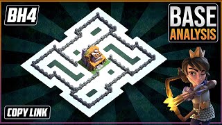 The ULTIMATE BH4 TROPHYdefense Base 2021 Builder Hall 4 Trophy Base Design with Copy Link  COC [upl. by Rramahs]