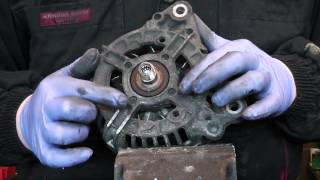 Alternator front bearing change Bosch and valeo tutorial [upl. by Ieluuk]