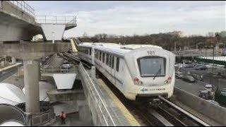 AIRTRAIN JFK AIRPORT TRANSFER FROM TERMINAL 4 TO TERMINAL 1 AIRPORT OVERVIEW FROM AIRTRAIN [upl. by Assenay]