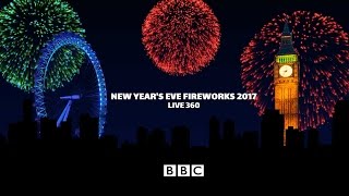 London Fireworks 2016  2017  New Years Eve Fireworks 4k 360 video  BBC One [upl. by Aynuat]