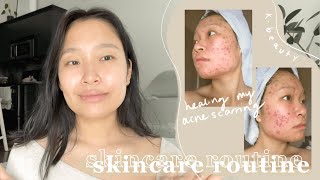 my holy grail skincare routine  how I healed my severe acne scarring texture amp hyperpigmentation [upl. by Coreen]