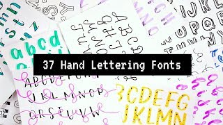 37 Hand Lettered Fonts  How to write in different styles [upl. by Wilkens]